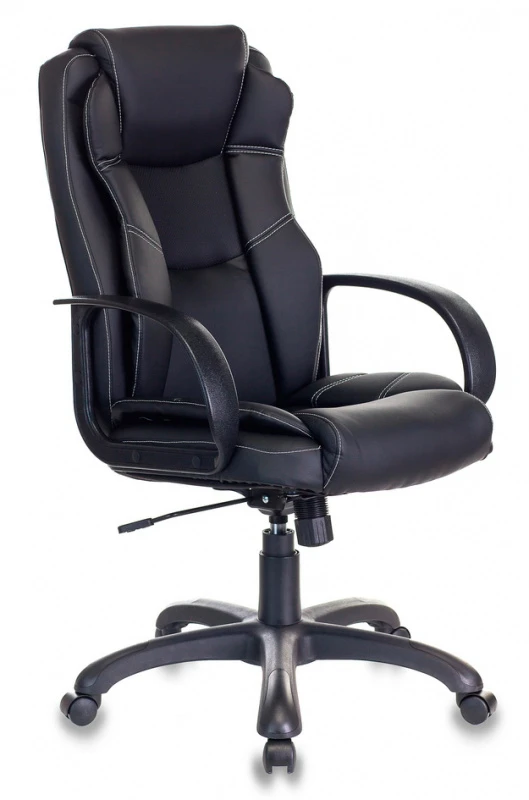 картинка Кресло руководителя Бюрократ CH-839 черный Leather Black экокожа крестов. пластик от магазина Montegros