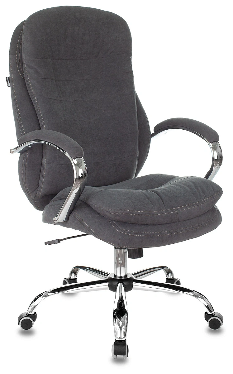 картинка Кресло руководителя Бюрократ T-9950SL Fabric серый Alfa 44 крестов. металл хром от магазина Montegros