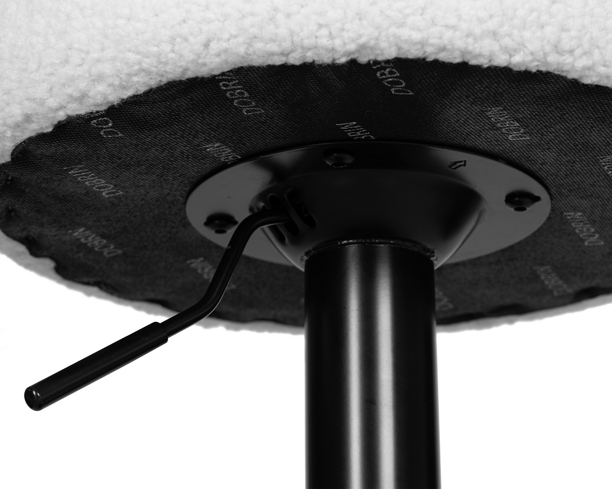 картинка Табурет барный DOBRIN TEDDY BLACK, белый букле (13) от магазина Montegros