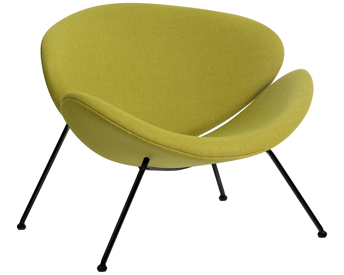 картинка Кресло дизайнерское DOBRIN EMILY, светло-зеленая ткань AF3, черное основание от магазина Montegros