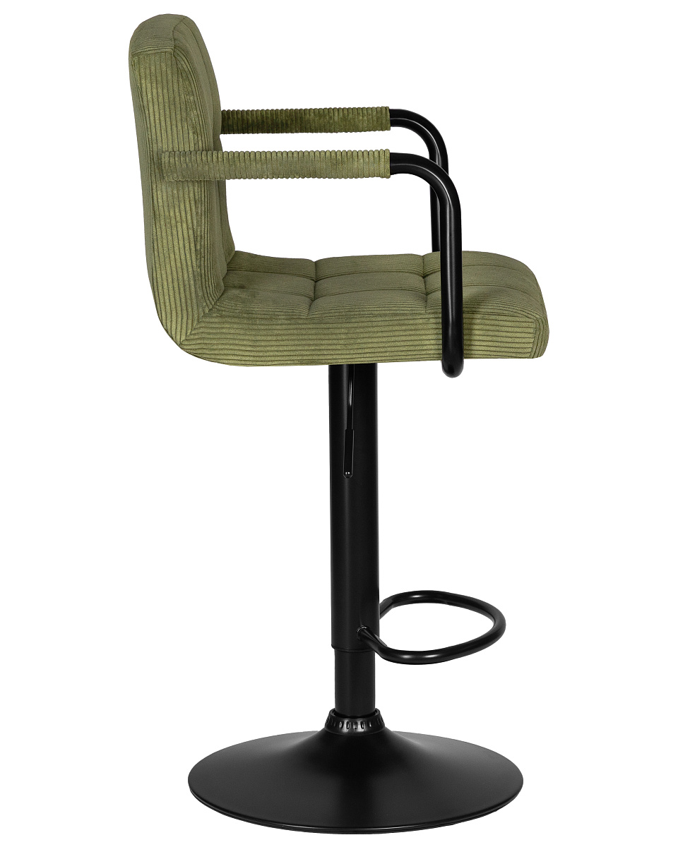 картинка Стул барный DOBRIN KRUGER ARM BLACK, зеленый вельвет (LAR-E2041-7) от магазина Montegros