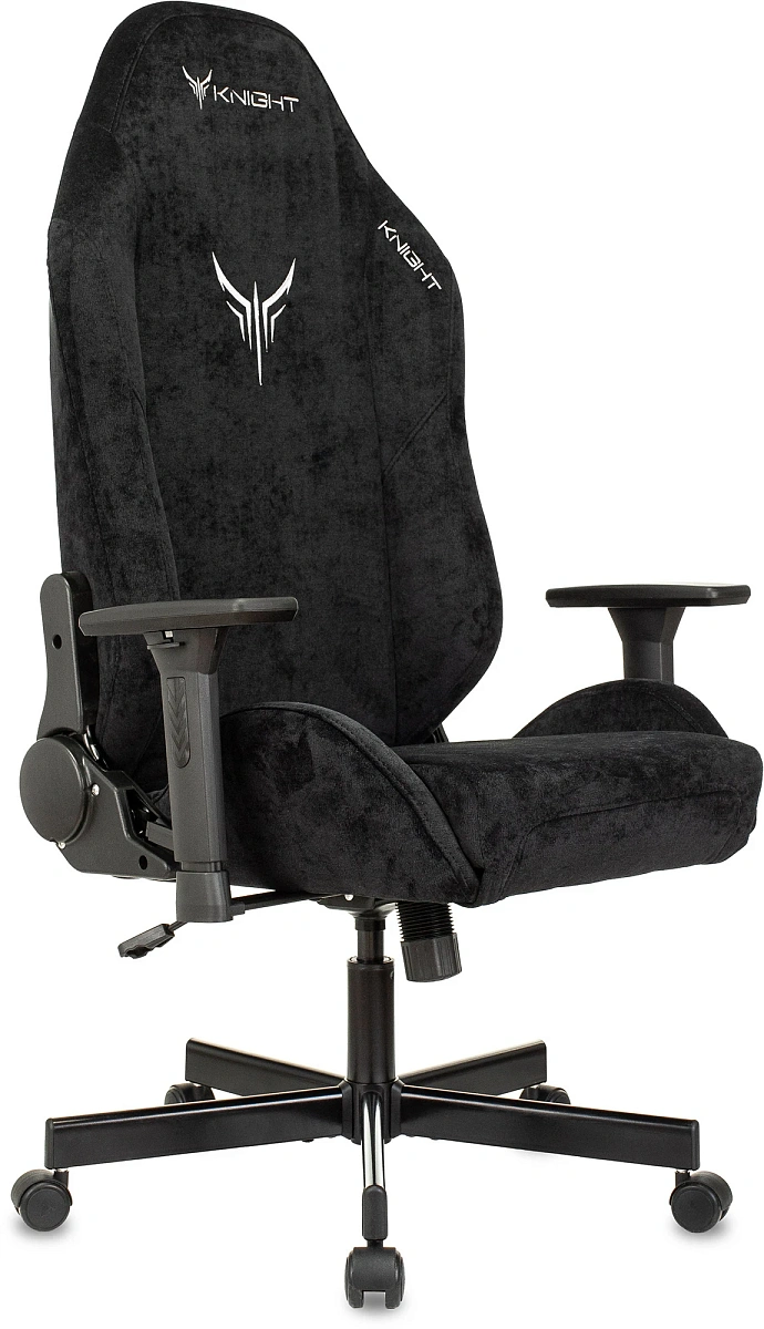 картинка Кресло игровое Knight N1 Fabric черный Light-20 с подголов. крестов. металл от магазина Montegros