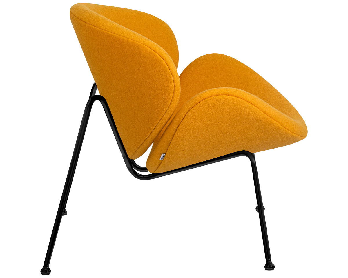 картинка Кресло дизайнерское DOBRIN EMILY, желтая ткань AF13, черное основание от магазина Montegros