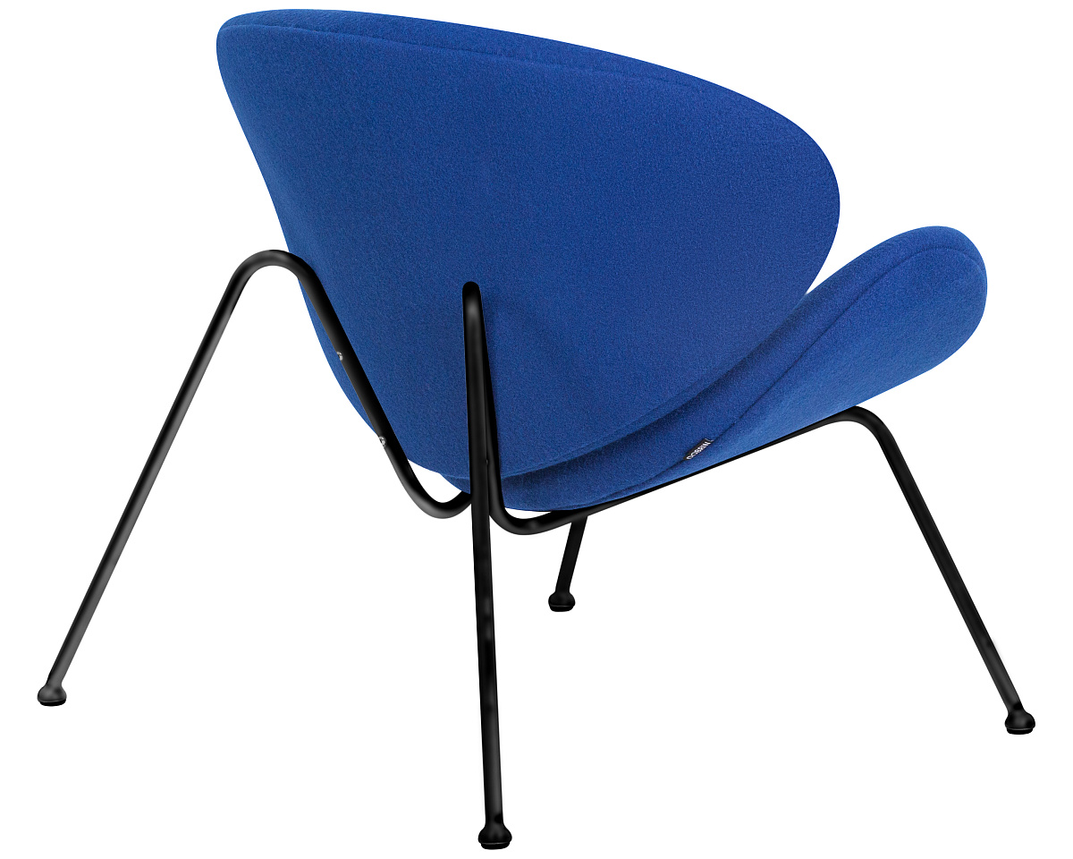 картинка Кресло дизайнерское DOBRIN EMILY, синяя ткань AF6, черное основание от магазина Montegros