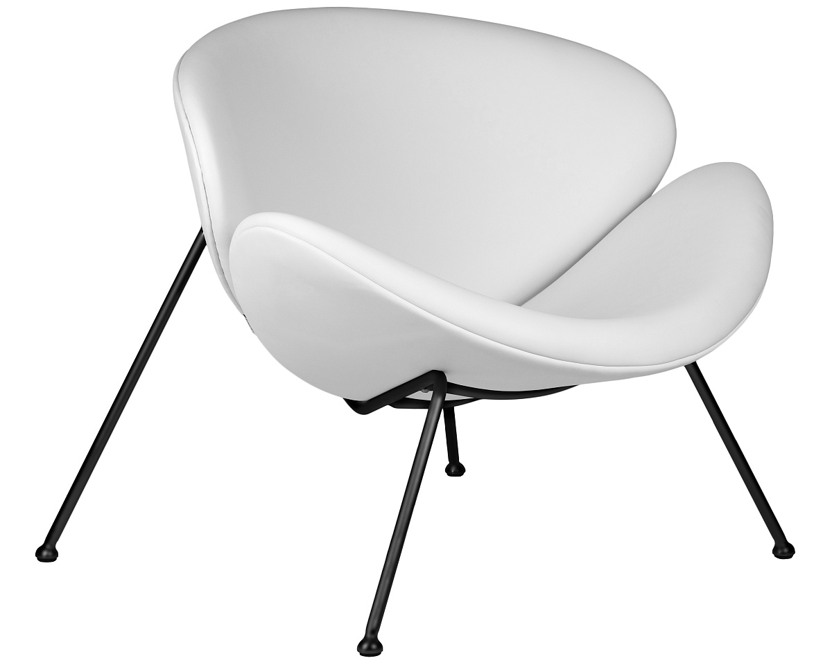 картинка Кресло дизайнерское DOBRIN EMILY, белый винил YP17, черное основание от магазина Montegros