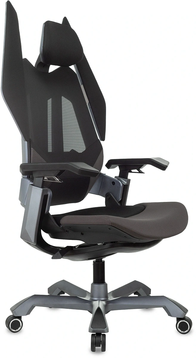 картинка Кресло игровое Knight Aero черный крестов. пластик пластик серебро от магазина Montegros