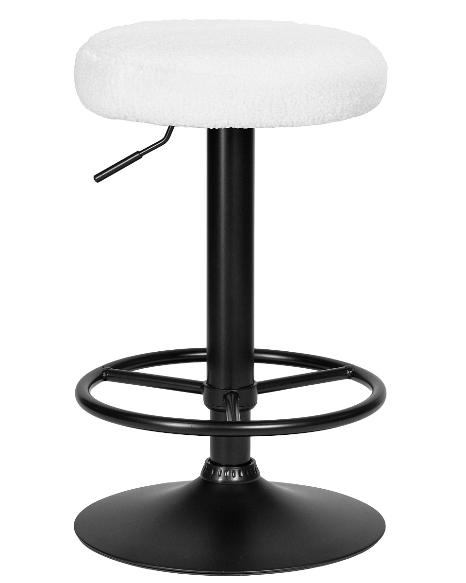 картинка Табурет барный DOBRIN TEDDY BLACK, белый букле (13) от магазина Montegros