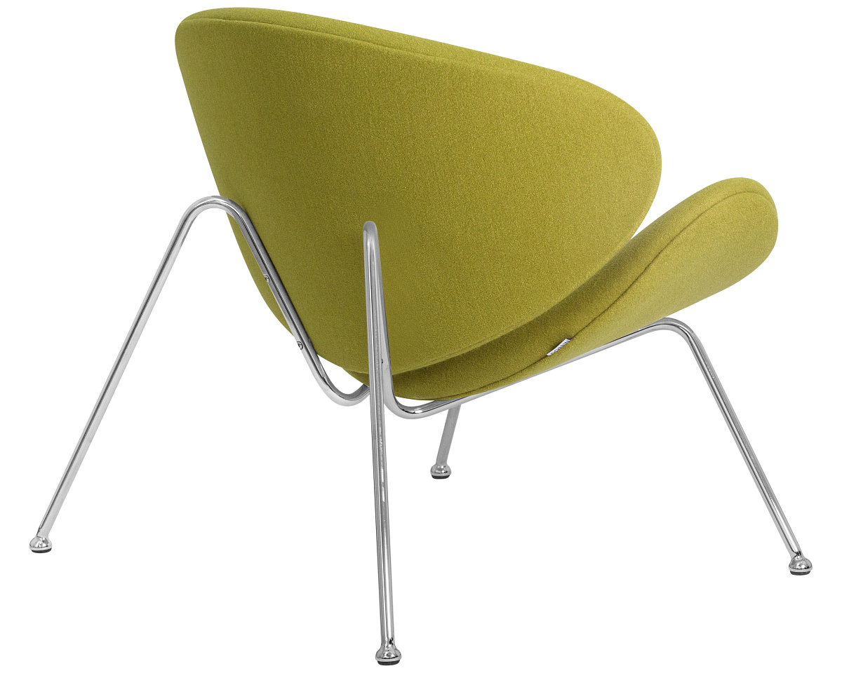 картинка Кресло дизайнерское DOBRIN EMILY, светло-зеленая ткань AF3, хромированная сталь от магазина Montegros