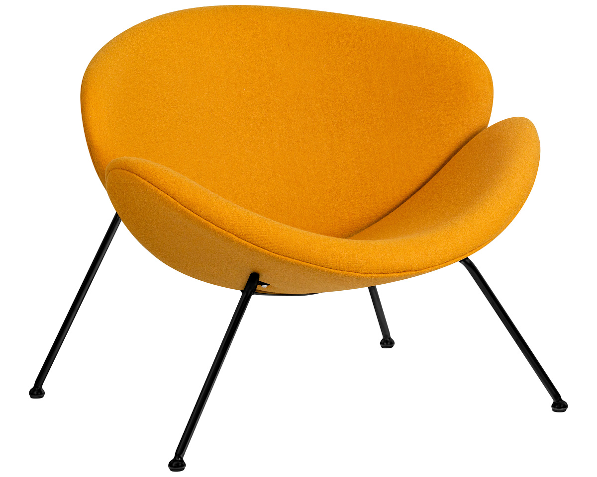 картинка Кресло дизайнерское DOBRIN EMILY, желтая ткань AF13, черное основание от магазина Montegros