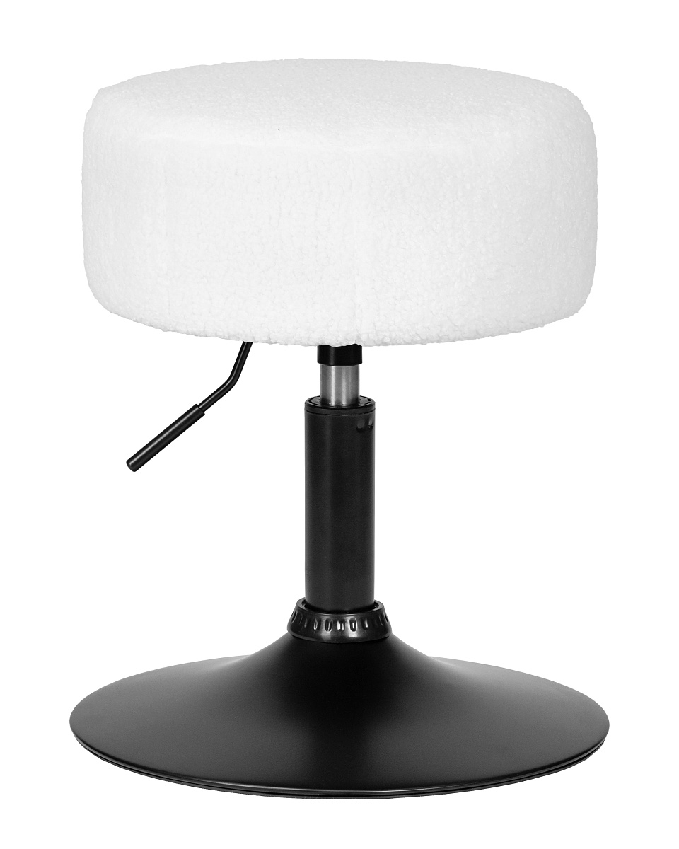 картинка Пуф DOBRIN DANNY BLACK, белый букле (13) от магазина Montegros