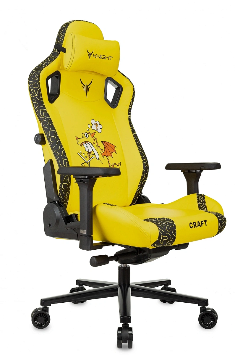 картинка Кресло игровое Knight Craft Dragon желтый экокожа крестов. металл от магазина Montegros