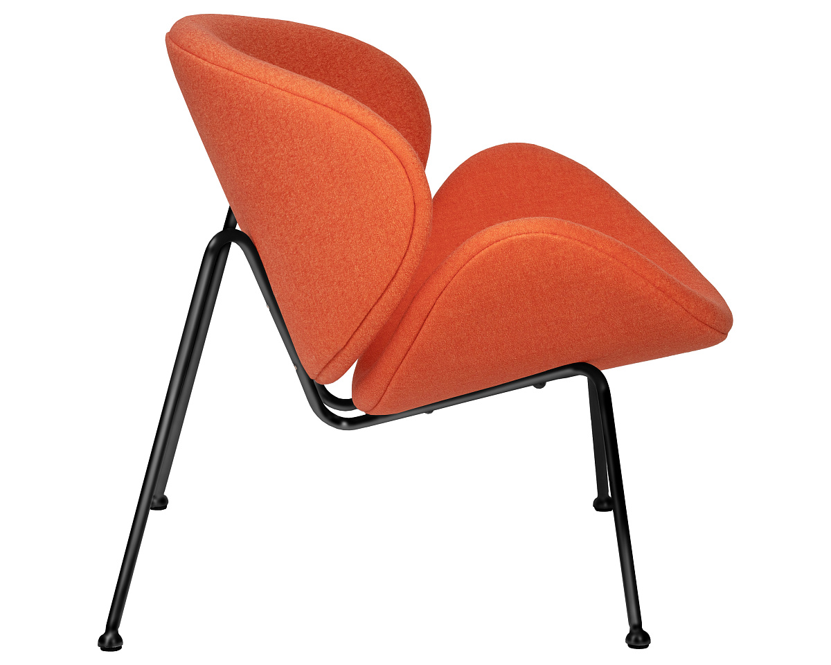 картинка Кресло дизайнерское DOBRIN EMILY, оранжевая ткань AF, черное основания от магазина Montegros