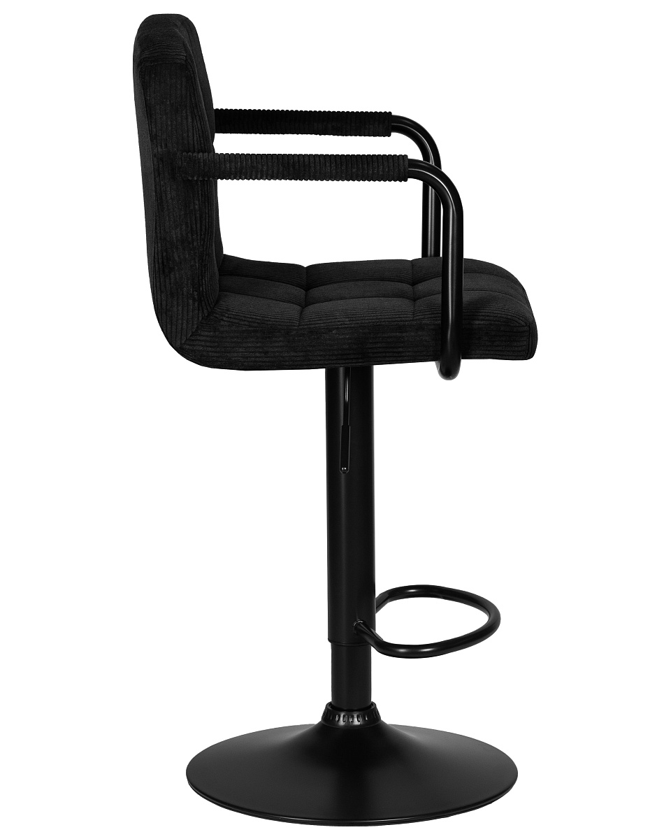 картинка Стул барный DOBRIN KRUGER ARM BLACK, черный вельвет (LAR-E2041-52) от магазина Montegros