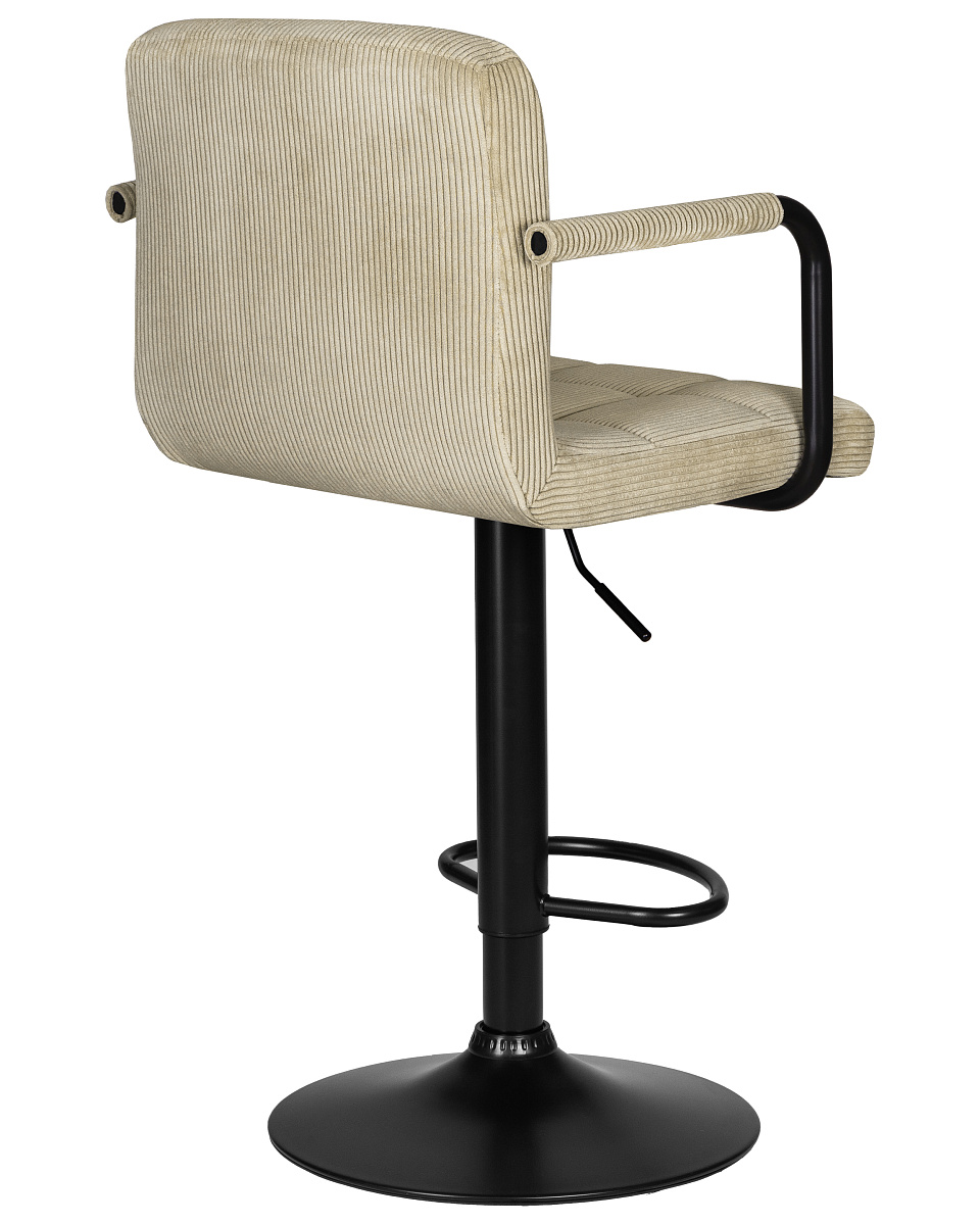картинка Стул барный DOBRIN KRUGER ARM BLACK, бежевый вельвет (LAR-E2041-04) от магазина Montegros