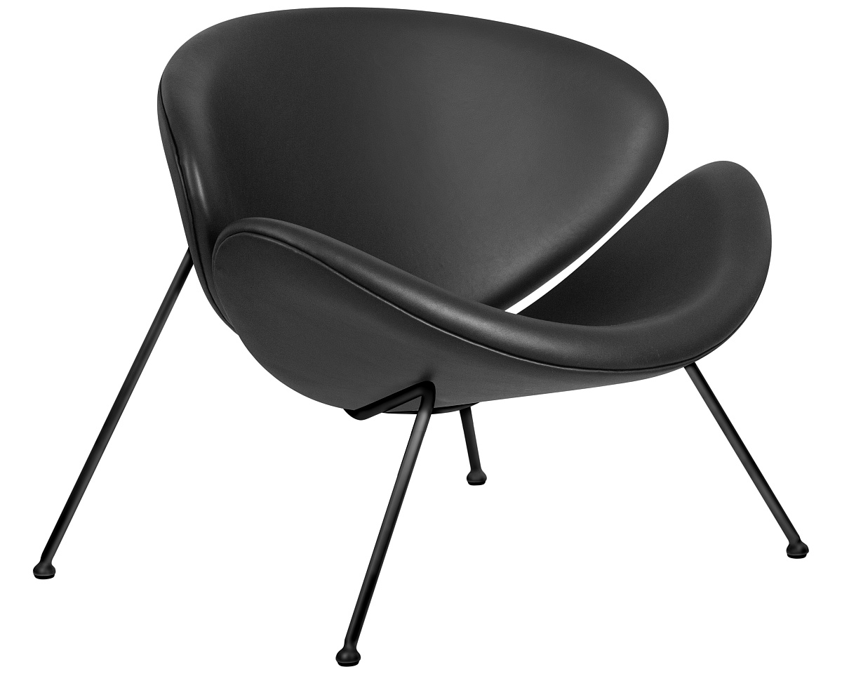 картинка Кресло дизайнерское DOBRIN EMILY, черный винил YP16, черное основания от магазина Montegros