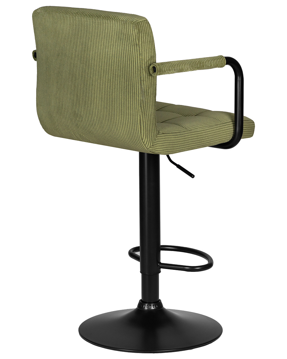 картинка Стул барный DOBRIN KRUGER ARM BLACK, зеленый вельвет (LAR-E2041-7) от магазина Montegros