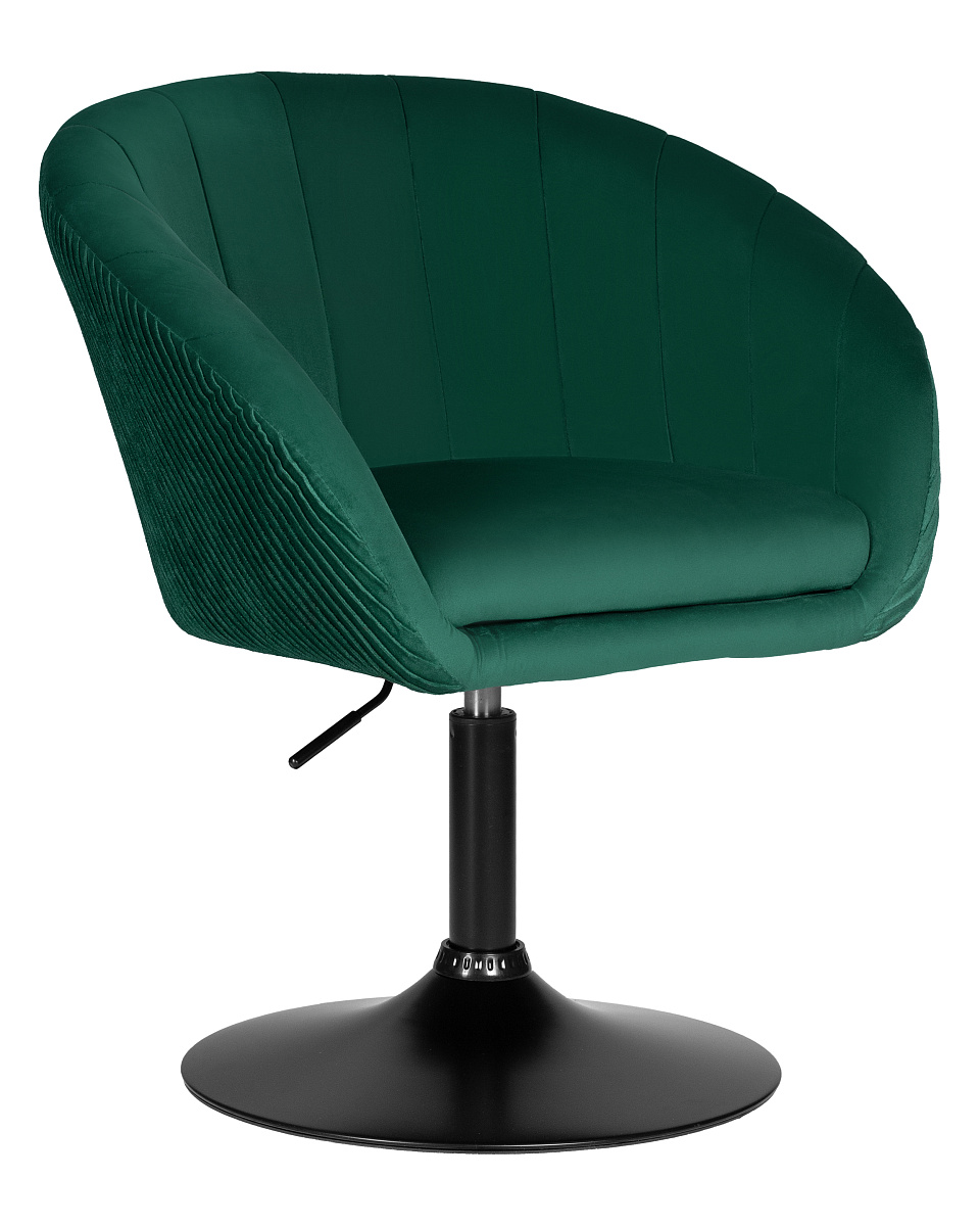 картинка Кресло дизайнерское DOBRIN EDISON BLACK, зеленый велюр (1922-9) от магазина Montegros