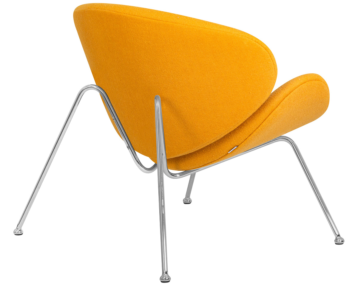 картинка Кресло дизайнерское DOBRIN EMILY, желтая ткань AF13, хромированная сталь от магазина Montegros