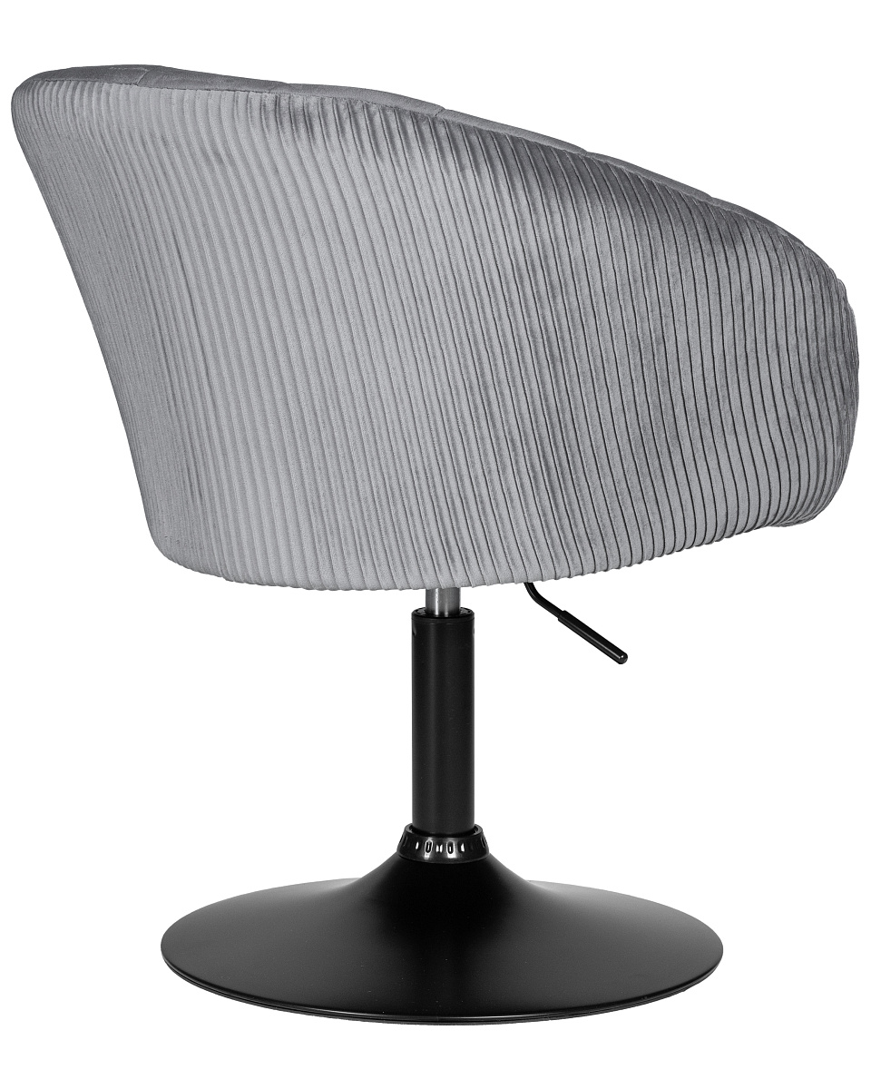 картинка Кресло дизайнерское DOBRIN EDISON BLACK, серый велюр (1922-19) от магазина Montegros