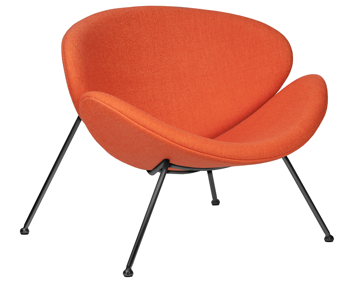 картинка Кресло дизайнерское DOBRIN EMILY, оранжевая ткань AF, черное основания от магазина Montegros