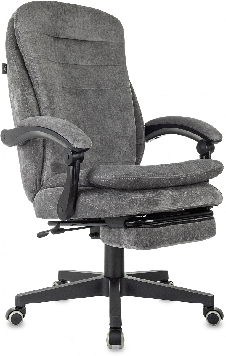 картинка Кресло руководителя Бюрократ T-9950MSG-F Fabric серый Light-19 крестов. пластик подст.для ног от магазина Montegros