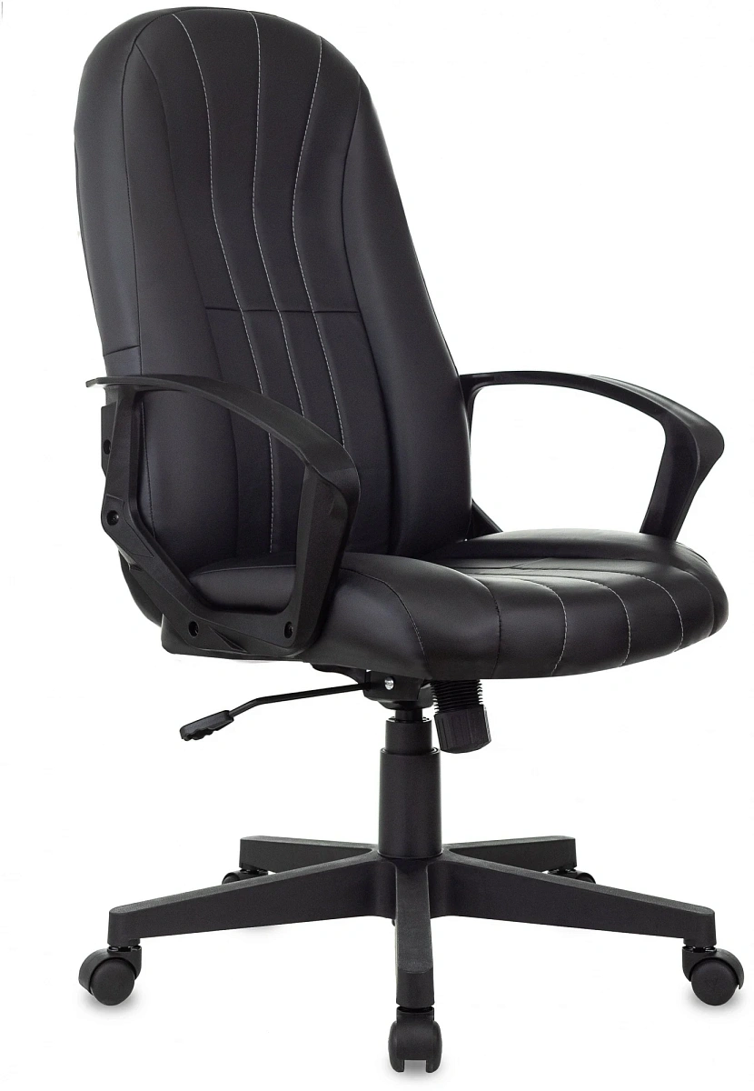 картинка Кресло руководителя Бюрократ T-898 черный Leather Black экокожа крестов. пластик от магазина Montegros