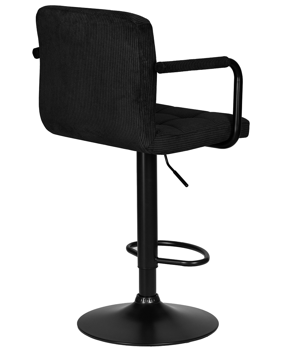 картинка Стул барный DOBRIN KRUGER ARM BLACK, черный вельвет (LAR-E2041-52) от магазина Montegros