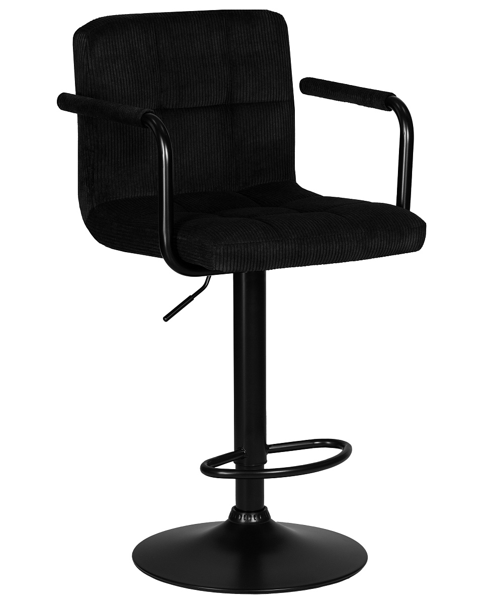 картинка Стул барный DOBRIN KRUGER ARM BLACK, черный вельвет (LAR-E2041-52) от магазина Montegros