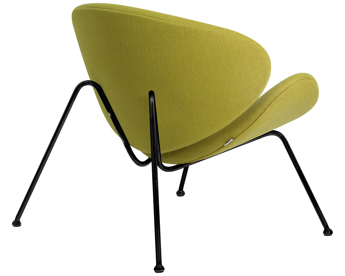 картинка Кресло дизайнерское DOBRIN EMILY, светло-зеленая ткань AF3, черное основание от магазина Montegros
