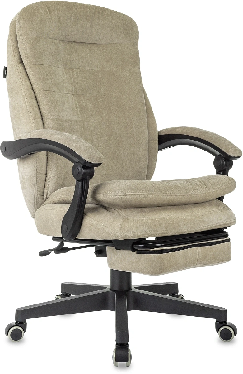 картинка Кресло руководителя Бюрократ T-9950MSG-F Fabric песочный Light-21 крестов. пластик подст.для ног от магазина Montegros