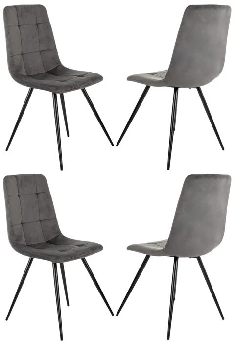 картинка Стул для дома Бюрократ CH-K1_4 комплект 4шт т.серый Holland 18 металл черный на ножках (CH-K1_1/HL18_4) от магазина Montegros