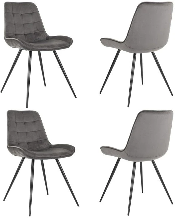 картинка Стул для дома Бюрократ CH-K2_4 комплект 4шт т.серый Holland 18 металл черный на ножках (CH-K2_1/HL18_4) от магазина Montegros