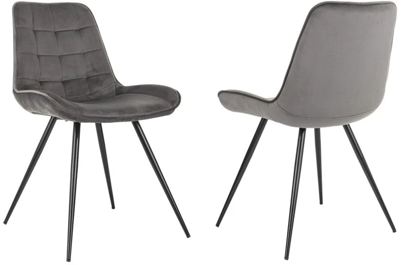 картинка Стул для дома Бюрократ CH-K2_2 комплект 2шт т.серый Holland 18 металл черный на ножках (CH-K2_1/HL18_2) от магазина Montegros