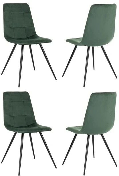 картинка Стул для дома Бюрократ CH-K1_4 комплект 4шт зеленый Holland 30 металл черный на ножках (CH-K1_1/HL30_4) от магазина Montegros