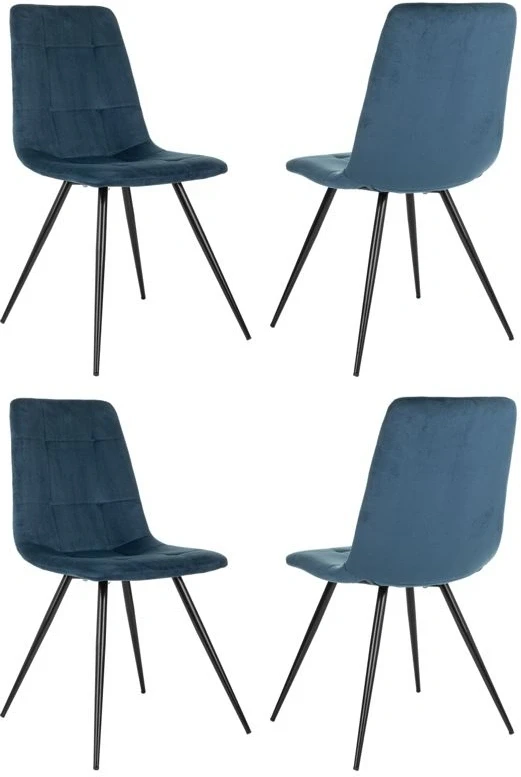 картинка Стул для дома Бюрократ CH-K1_4 комплект 4шт синий Holland 58 металл черный на ножках (CH-K1_1/HL58_4) от магазина Montegros