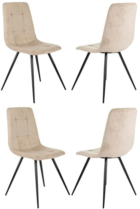 картинка Стул для дома Бюрократ CH-K1_4 комплект 4шт бежевый Holland 06 металл черный на ножках (CH-K1_1/HL07_4) от магазина Montegros