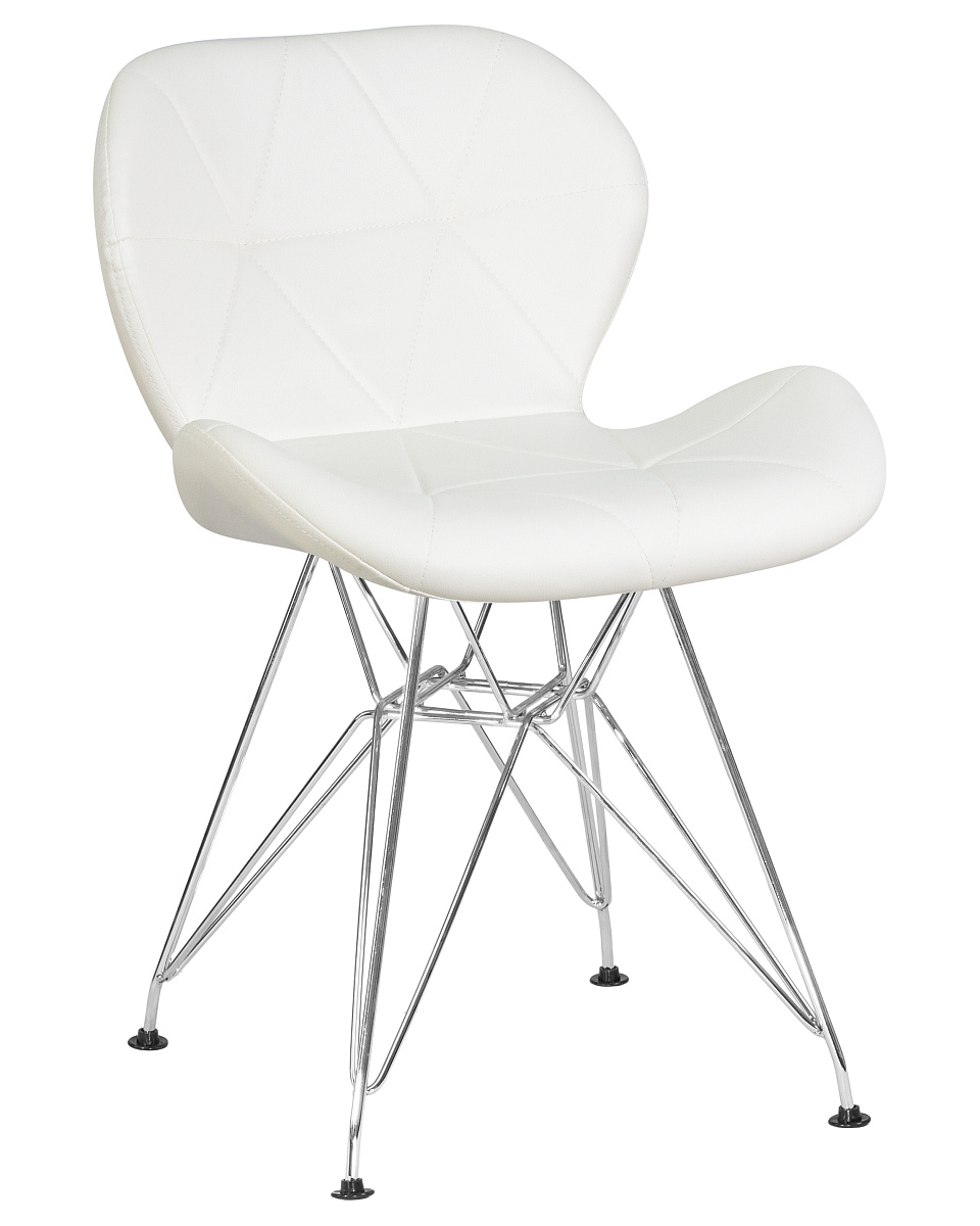 картинка Стул обеденный DOBRIN BUTTERFLY CHROME, ножки хром, цвет белый от магазина Montegros