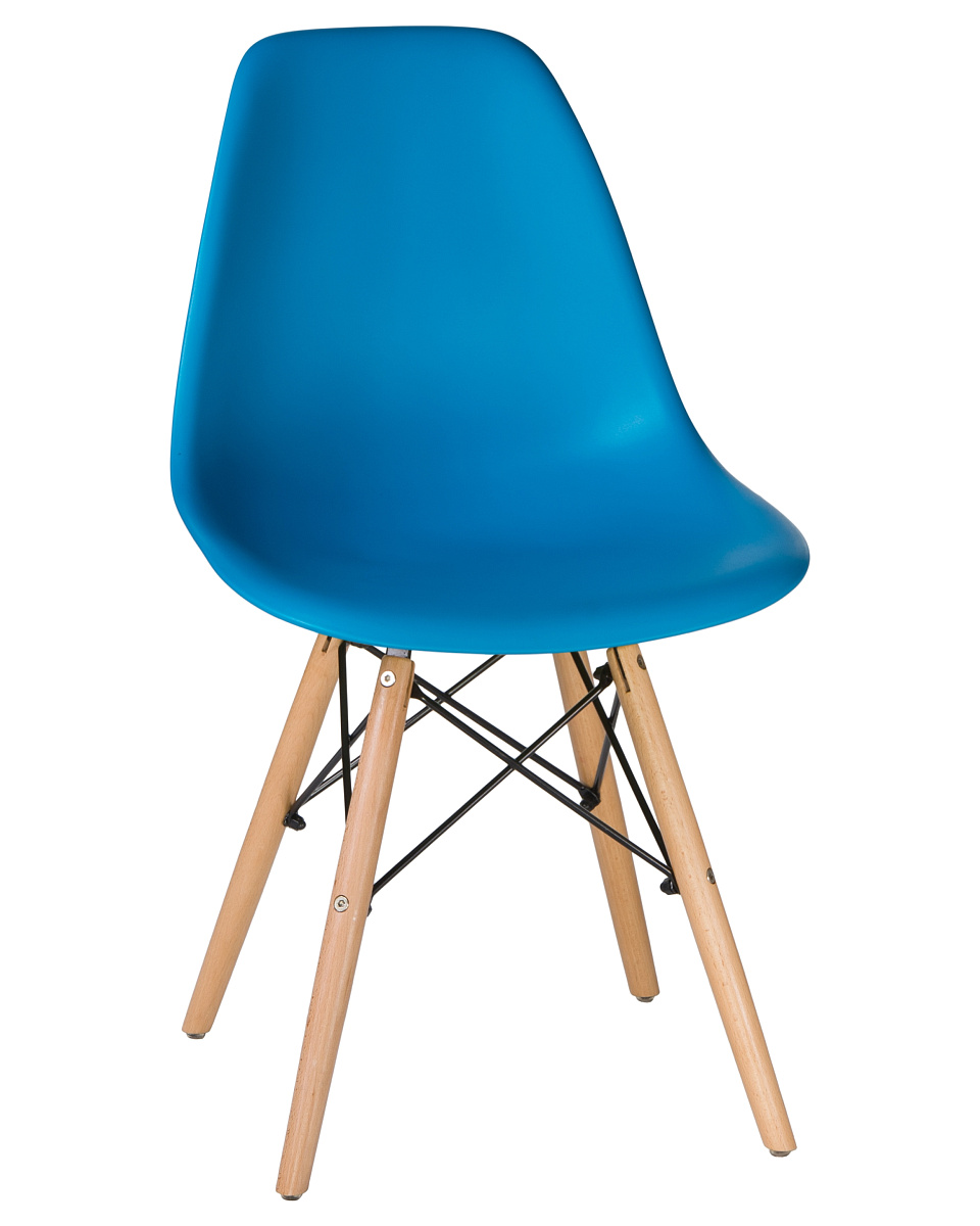 картинка Стул обеденный DOBRIN DSW, ножки светлый бук, цвет голубой (BE-02) от магазина Montegros