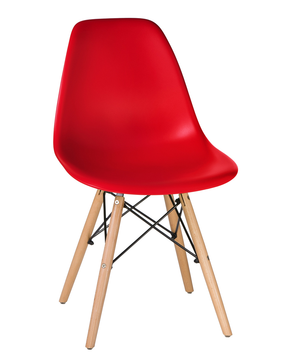 картинка Стул обеденный DOBRIN DSW, ножки светлый бук, цвет красный (R-02) от магазина Montegros