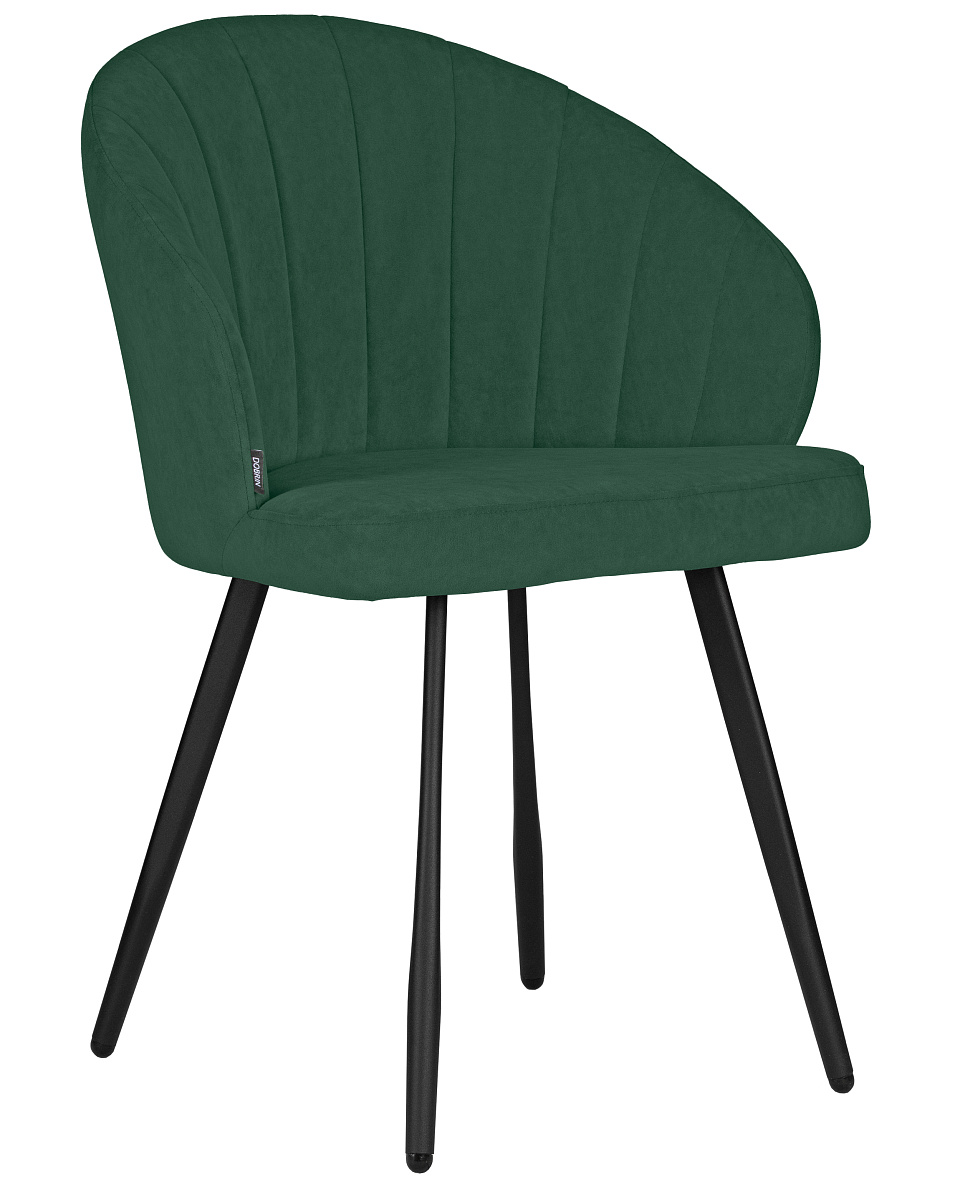 картинка Стул обеденный DOBRIN NAOMI, ЭМАЛЬ ЧЕРНЫЙ МУАР велюр Catania Izumrud от магазина Montegros
