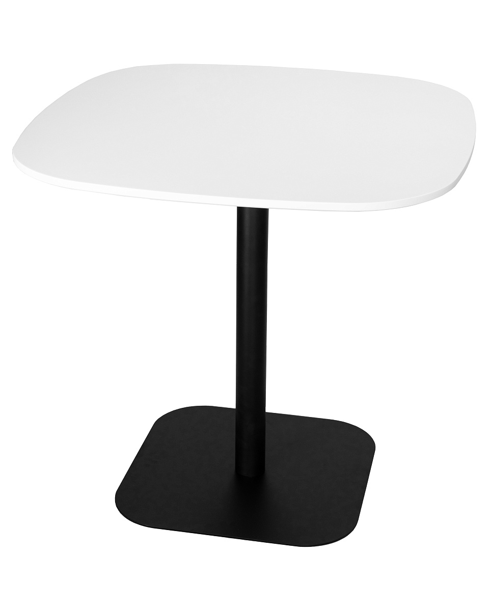 картинка Стол обеденный DOBRIN OTIS, белая столешница, черное основание от магазина Montegros