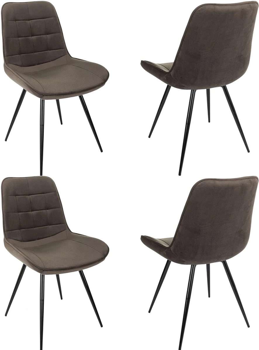 картинка Стул для дома Бюрократ CH-K2_4 комплект 4шт коричневый Holland 74 металл черный на ножках (CH-K2_1/HL74_4) от магазина Montegros