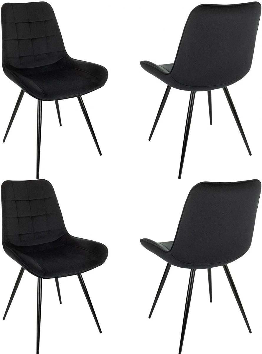 картинка Стул для дома Бюрократ CH-K2_4 комплект 4шт черный Holland 75 металл черный на ножках (CH-K2_1/HL75_4) от магазина Montegros