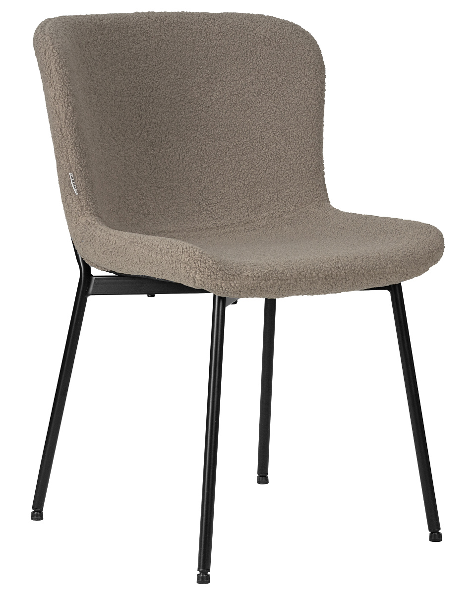 картинка Стул обеденный DOBRIN MILO, черные ножки, бежевый букле (UF992-04) от магазина Montegros