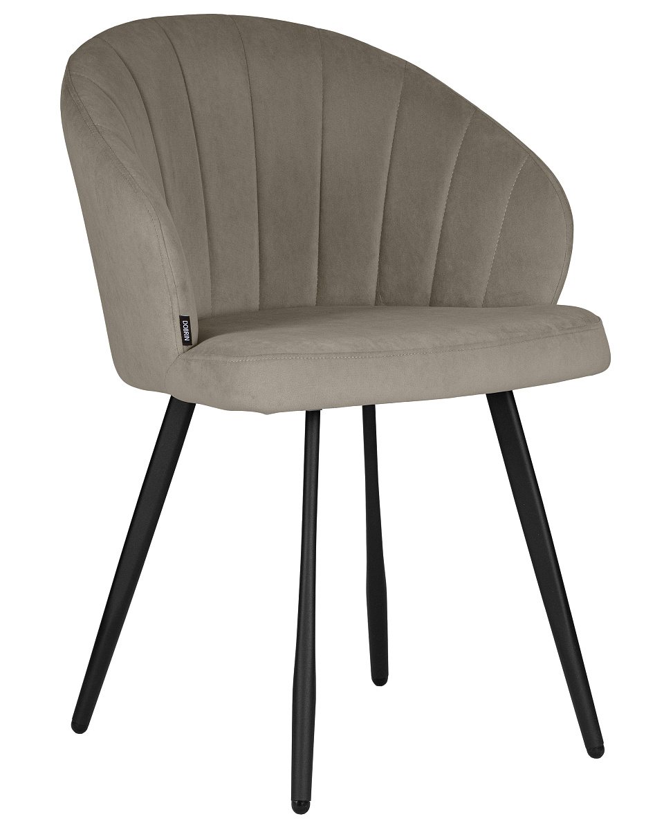 картинка Стул обеденный DOBRIN NAOMI, ЭМАЛЬ ЧЕРНЫЙ МУАР велюр Catania Cocoa от магазина Montegros