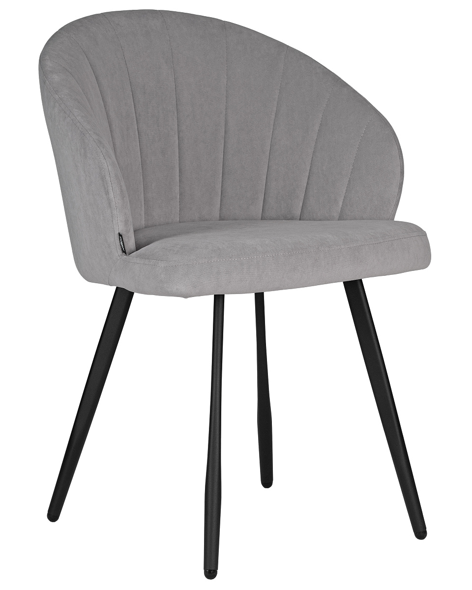 картинка Стул обеденный DOBRIN NAOMI, ЭМАЛЬ ЧЕРНЫЙ МУАР велюр Catania Smoke от магазина Montegros