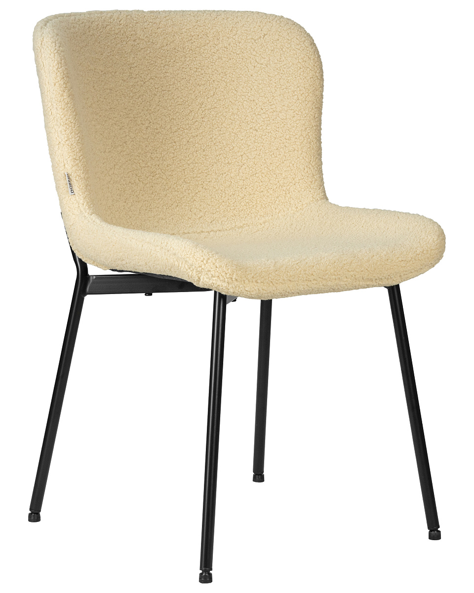 картинка Стул обеденный DOBRIN MILO, черные ножки, кремовый букле (UF992-02) от магазина Montegros