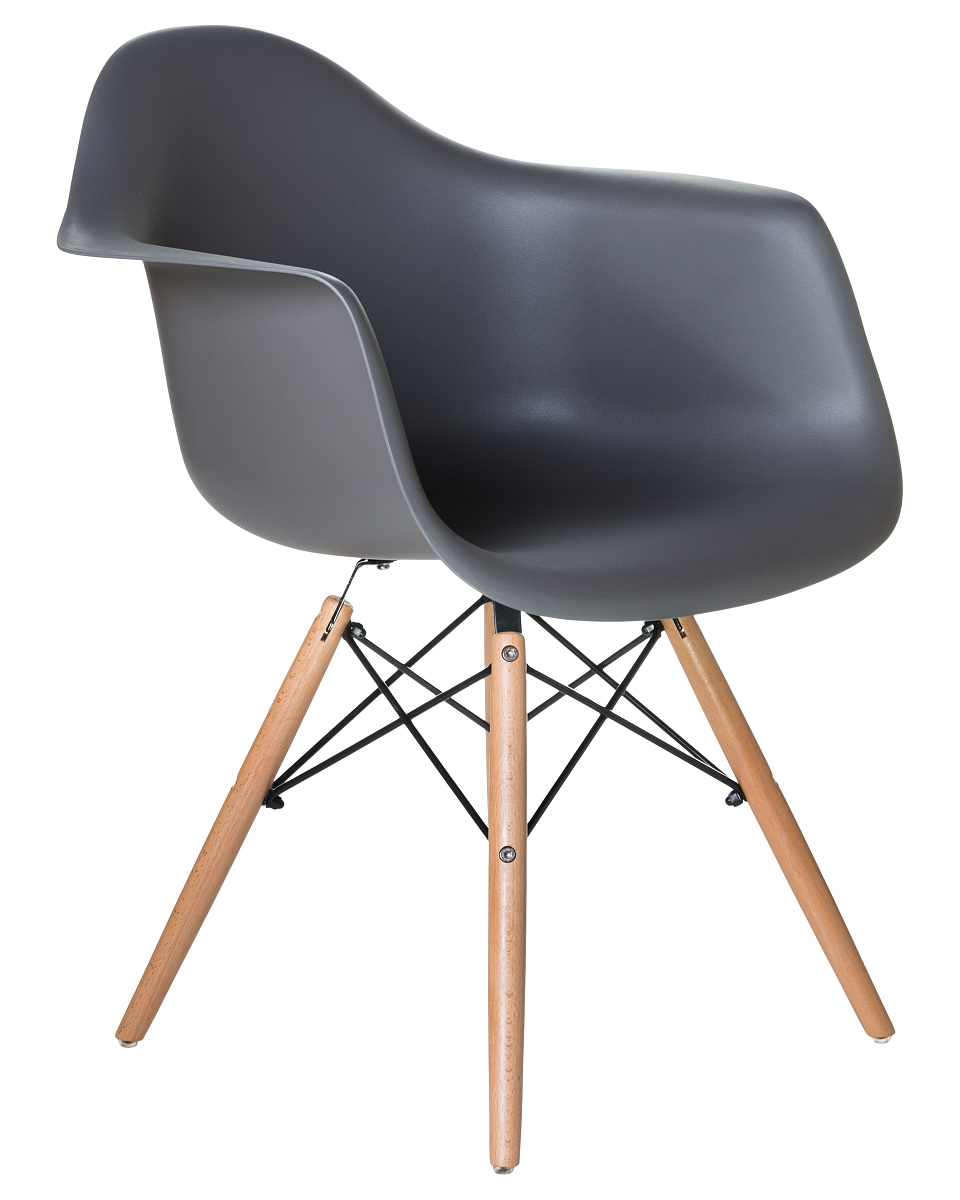 картинка Стул обеденный DOBRIN DAW, ножки светлый бук, цвет сиденья тёмно-серый (GR-04) от магазина Montegros