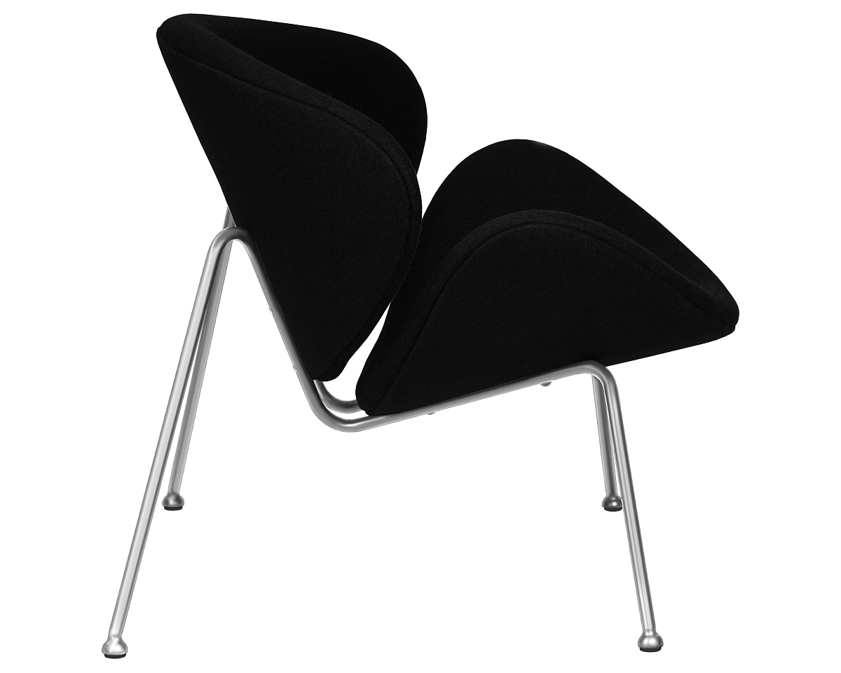 картинка Кресло дизайнерское DOBRIN EMILY, черный ткань AF9, хромированная сталь от магазина Montegros