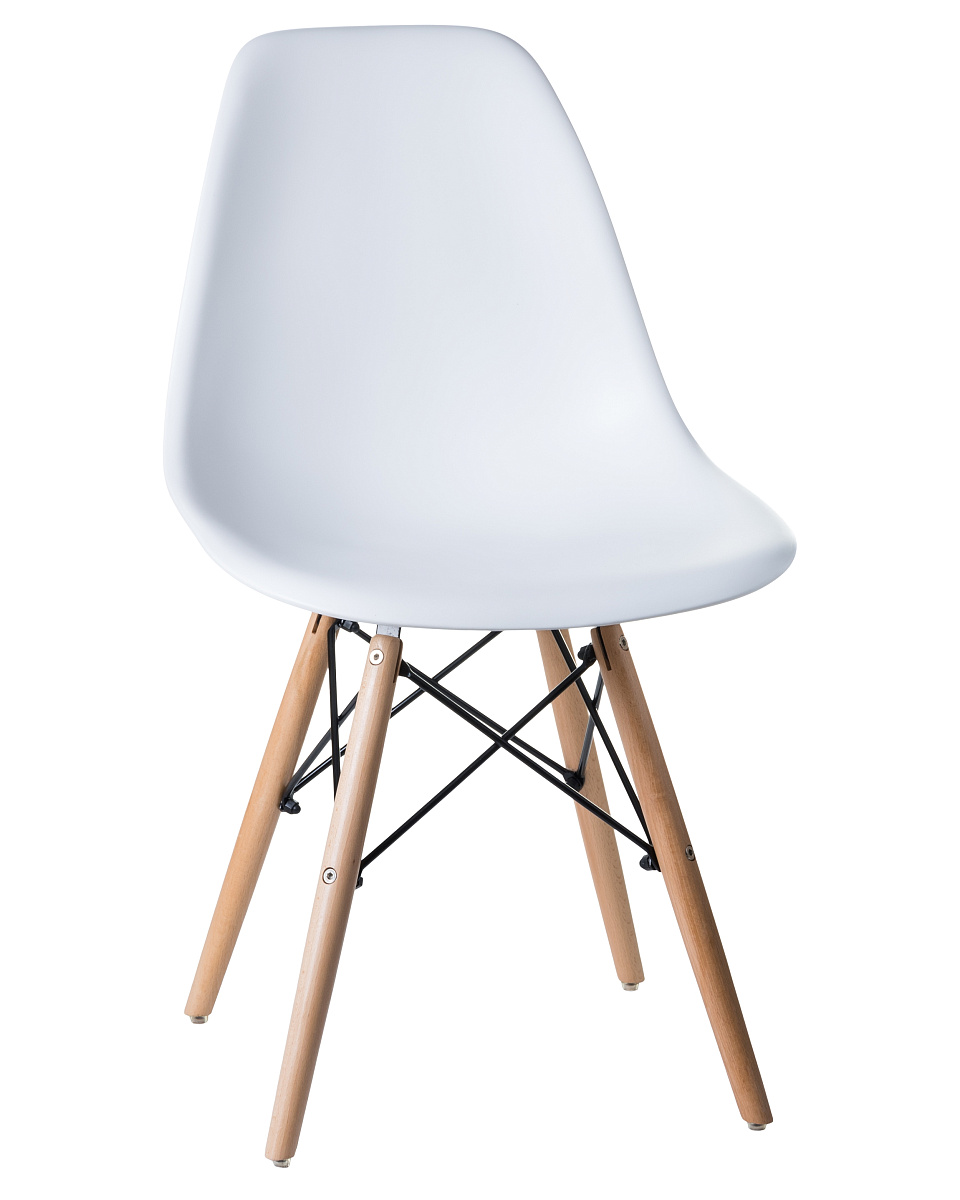 картинка Стул обеденный DOBRIN DSW, ножки светлый бук, цвет белый (W-02) от магазина Montegros